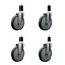 Service Caster 6'' Thermoplastic Rubber Wheel Swivel 1-1/2'' Expanding Stem Caster Set, 4PK SCC-EX20S614-TPRB-112-4 - alternate 1